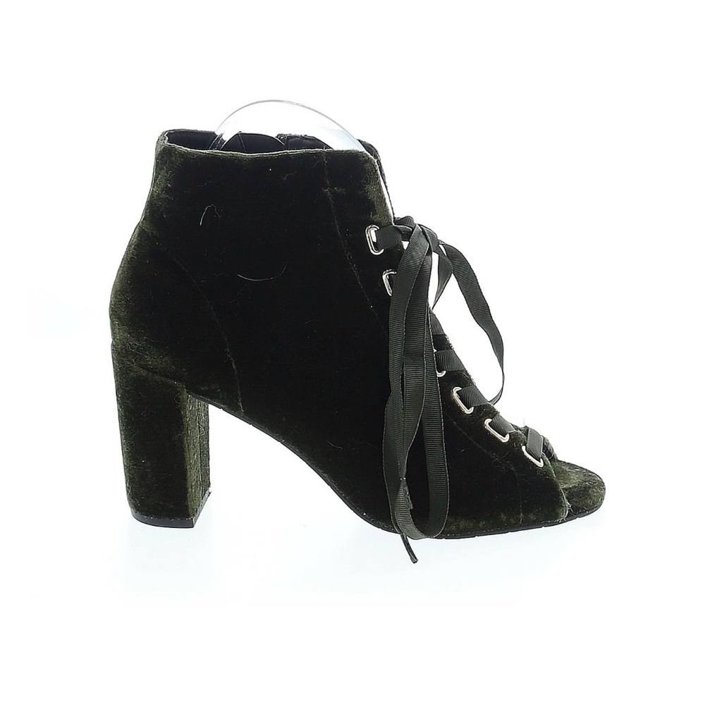 Vintage Deep Green Velvet Ankle Boots Lace Up Renaissance Revival